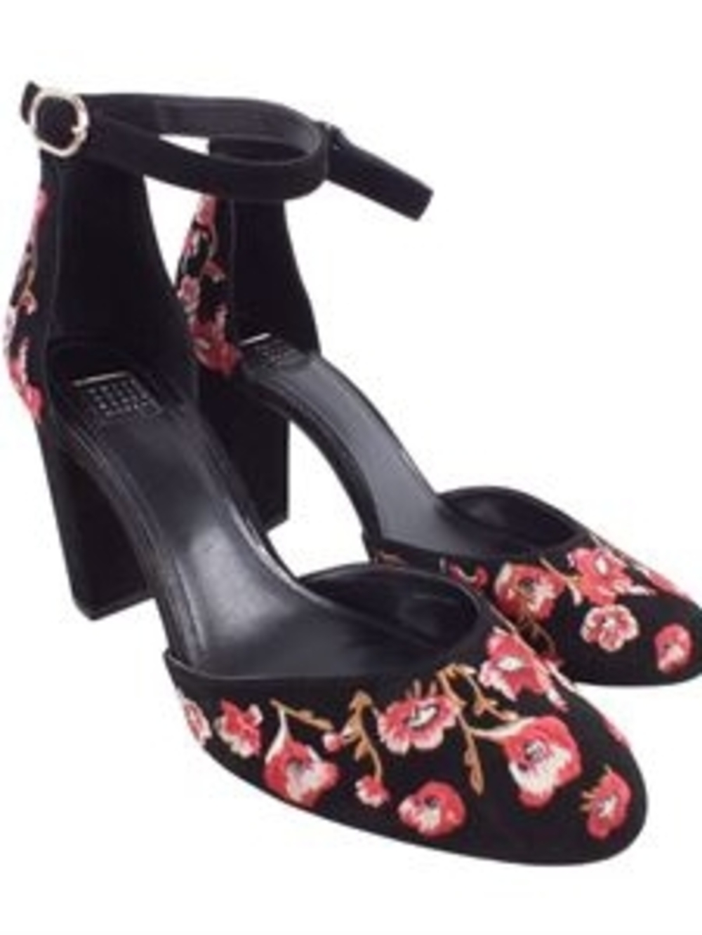 White House Black Market Piper Black Suede Block Heels Women’s Size 8.5